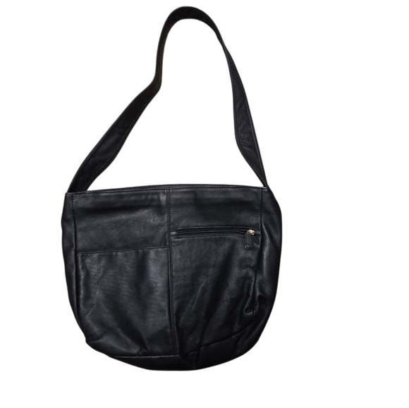 Boulder Ridge Full Grain Cowhide Black Shoulder Bag - Picture 2 of 6